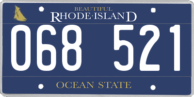 RI license plate 068521