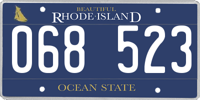 RI license plate 068523