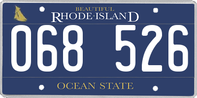 RI license plate 068526