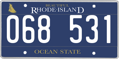 RI license plate 068531