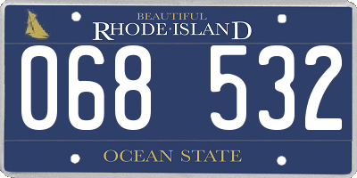 RI license plate 068532
