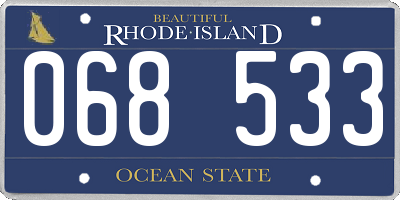 RI license plate 068533