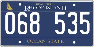 RI license plate 068535