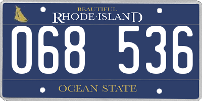 RI license plate 068536