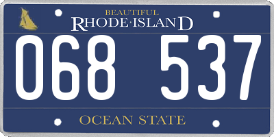 RI license plate 068537