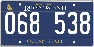 RI license plate 068538