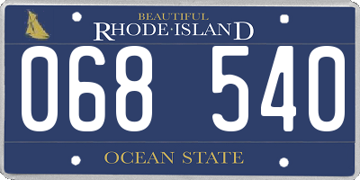 RI license plate 068540