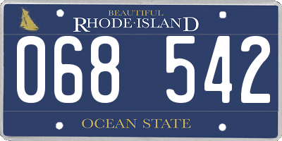 RI license plate 068542