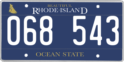 RI license plate 068543