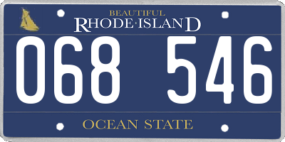 RI license plate 068546