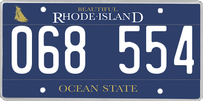 RI license plate 068554