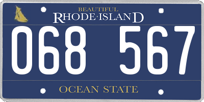 RI license plate 068567
