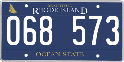 RI license plate 068573