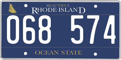 RI license plate 068574