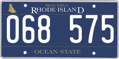 RI license plate 068575