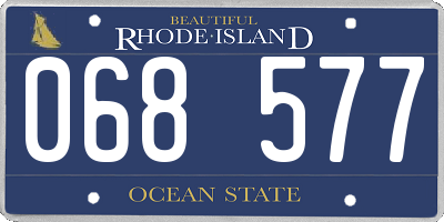 RI license plate 068577