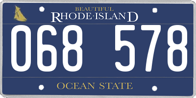 RI license plate 068578