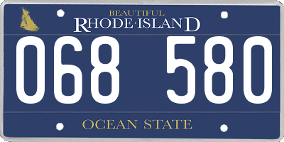 RI license plate 068580