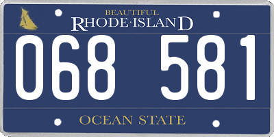 RI license plate 068581