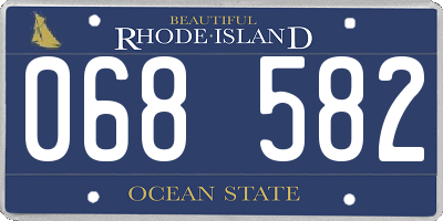 RI license plate 068582