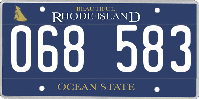 RI license plate 068583