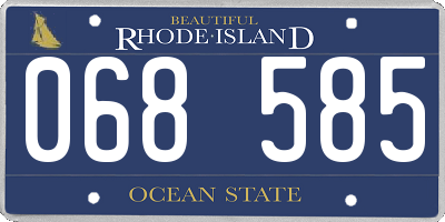 RI license plate 068585