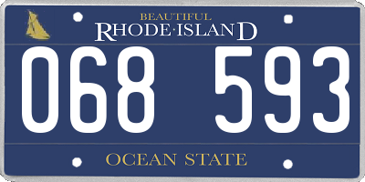 RI license plate 068593
