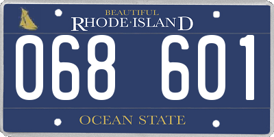 RI license plate 068601