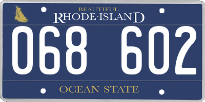 RI license plate 068602