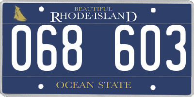 RI license plate 068603
