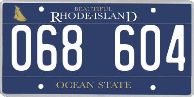 RI license plate 068604
