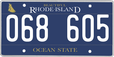 RI license plate 068605