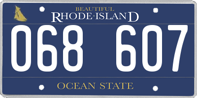 RI license plate 068607