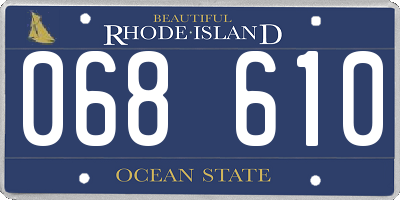 RI license plate 068610