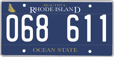 RI license plate 068611