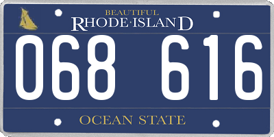 RI license plate 068616
