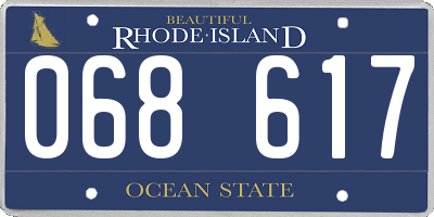 RI license plate 068617
