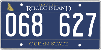 RI license plate 068627