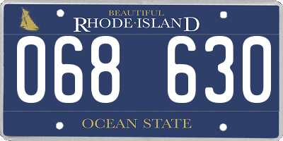RI license plate 068630