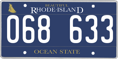 RI license plate 068633