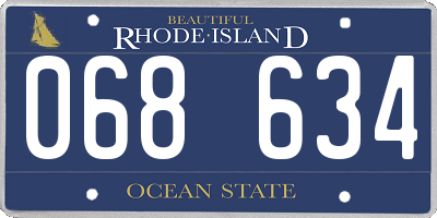 RI license plate 068634