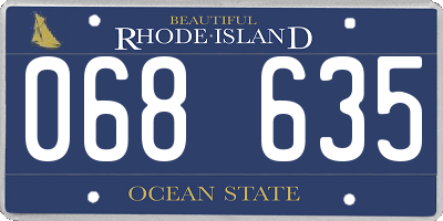 RI license plate 068635