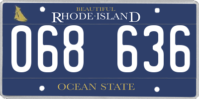 RI license plate 068636