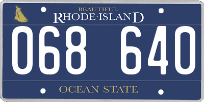 RI license plate 068640