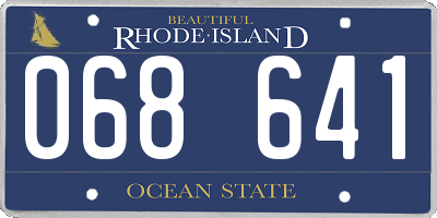 RI license plate 068641