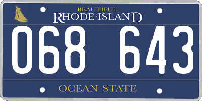 RI license plate 068643