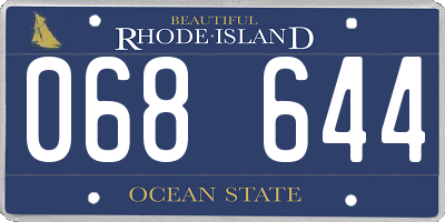 RI license plate 068644