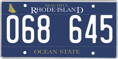 RI license plate 068645