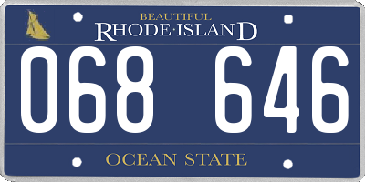 RI license plate 068646