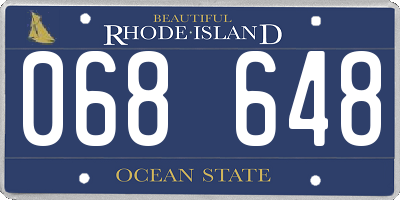 RI license plate 068648